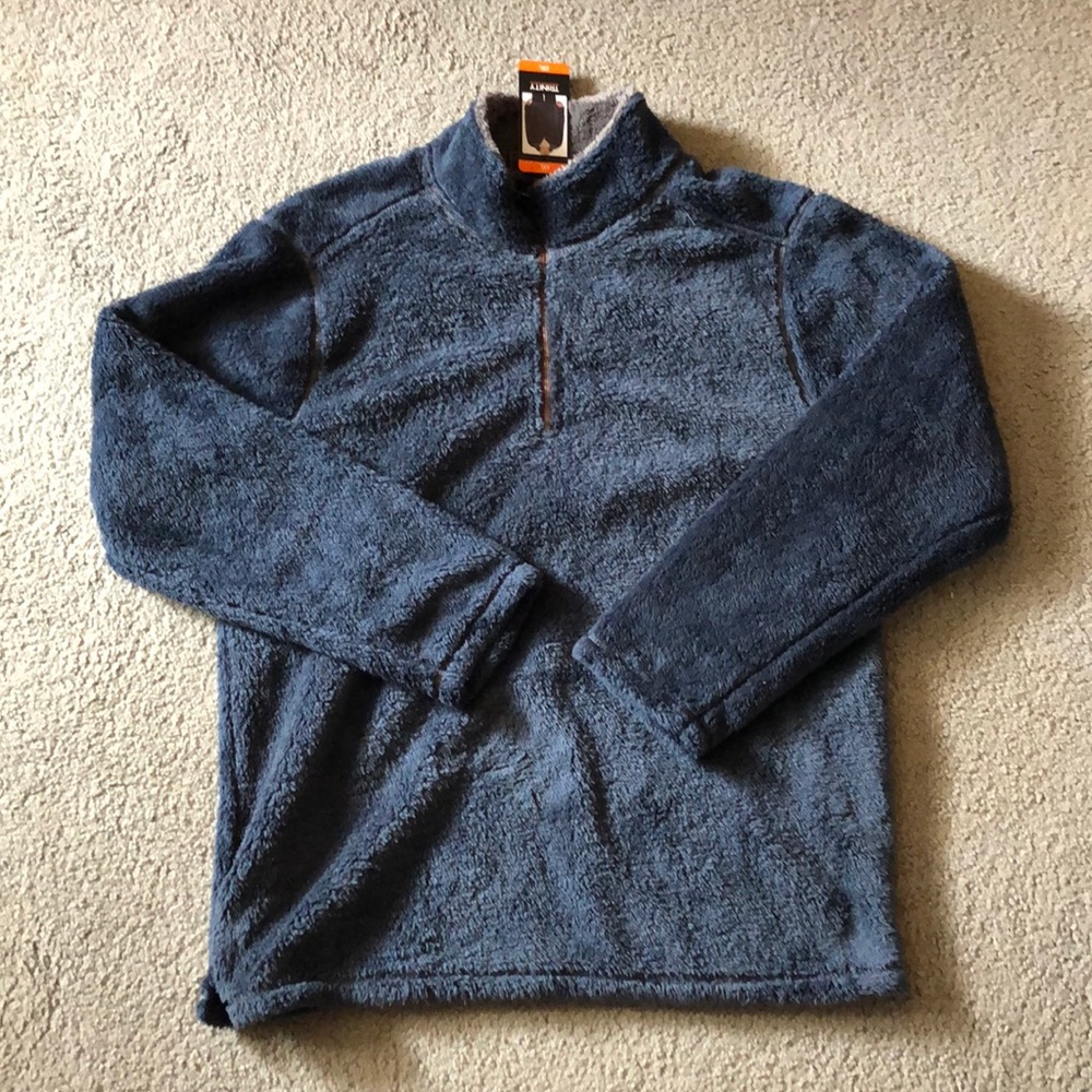 American tradition plush zip pullover sweater